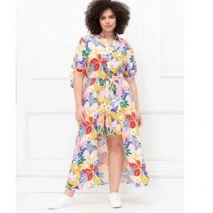 ELOQUII Elements women's plus 20 Paradiso Walk Through Maxi Romper EUC